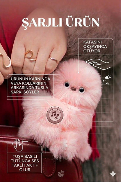Miruni Akıllı Peluş Robot Oyuncak - Müzikli - Hareketli Kafa - Etkileşimli Sevimli