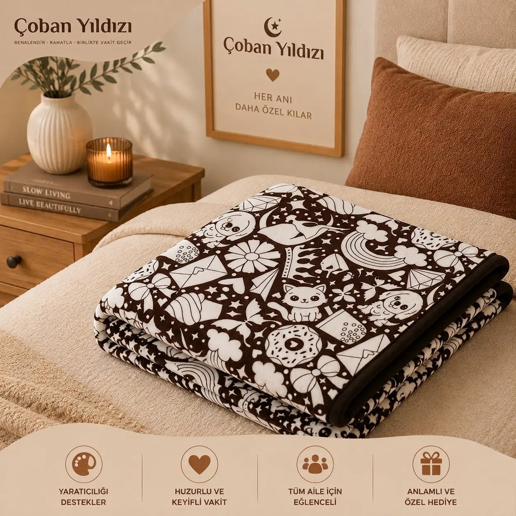 Çoban Yıldızı Renkli Rüyalar | İnteraktif Boyama Battaniyesi Seti