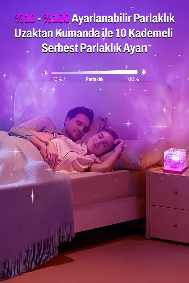 Uzaktan Kumandalı 16 Işık Modlu Okyanus Dalgası Efektli Gece Lambası